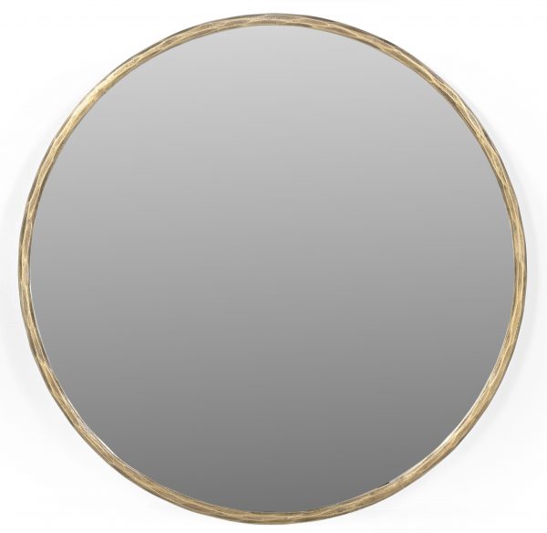 Homeroots - 24" Brass Round Iron Framed Accent Mirror - Image 3