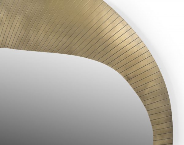 Homeroots - 40" Brass Abstract Iron Framed Accent Mirror - Image 5