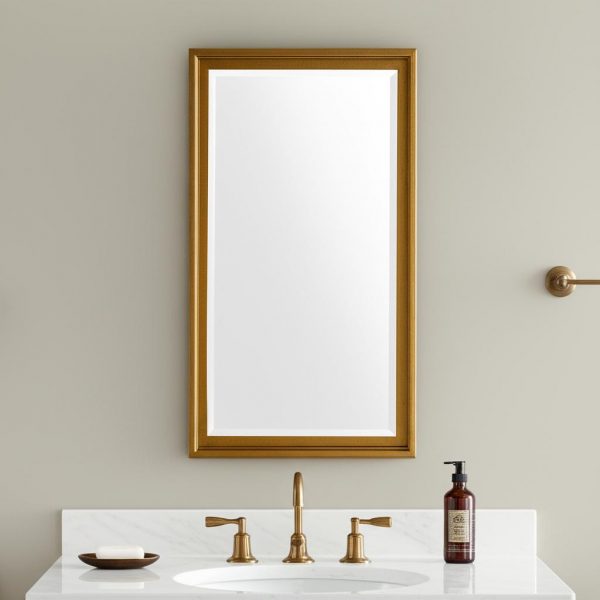 Homeroots - 53" Gold Framed Bathroom Vanity Mirror - Image 1