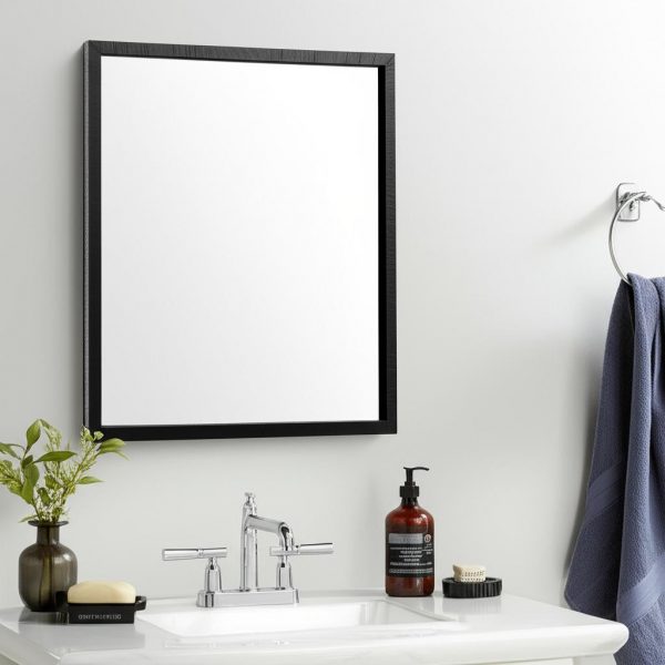 Homeroots - 26" Black Framed Bathroom Vanity Mirror - Image 1