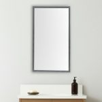 Homeroots - 42" Gray Framed Bathroom Vanity Mirror