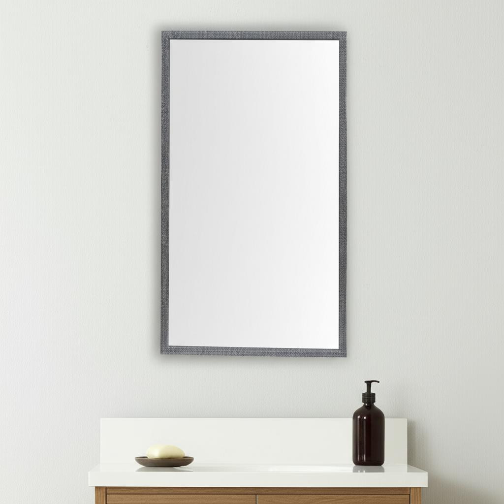 607221_5_Dmik39Wv Homeroots - 42" Gray Framed Bathroom Vanity Mirror - Image 1