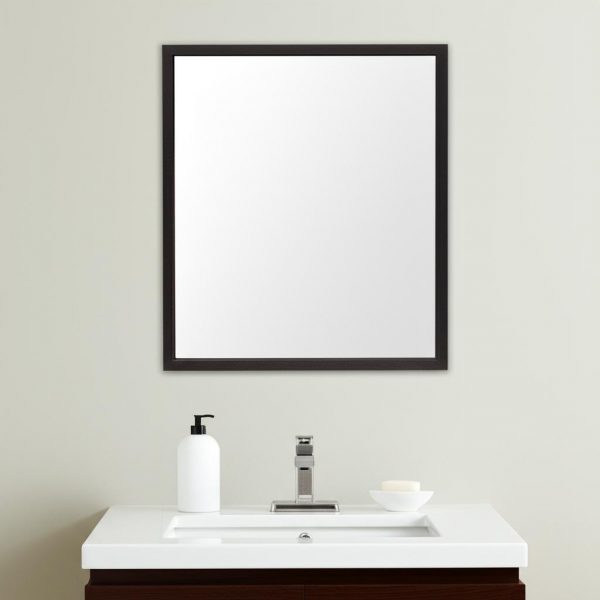 Homeroots - 32" Espresso Framed Bathroom Vanity Mirror - Image 1