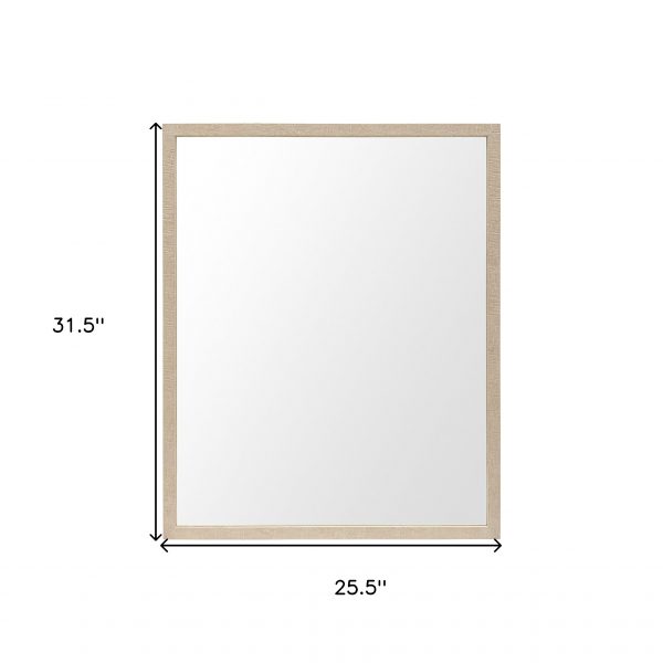 Homeroots - 32" Tan Framed Bathroom Vanity Mirror - Image 4