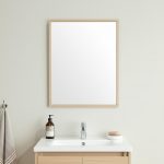 Homeroots - 42" Tan Framed Bathroom Vanity Mirror