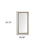Homeroots - 53" White And Natural Framed Bathroom Vanity Mirror - Image 5