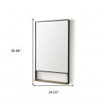 Homeroots - 40" Black Metal Framed Accent Mirror With Shelf - Image 5