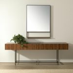 Homeroots - 40" Black Metal Framed Accent Mirror With Shelf