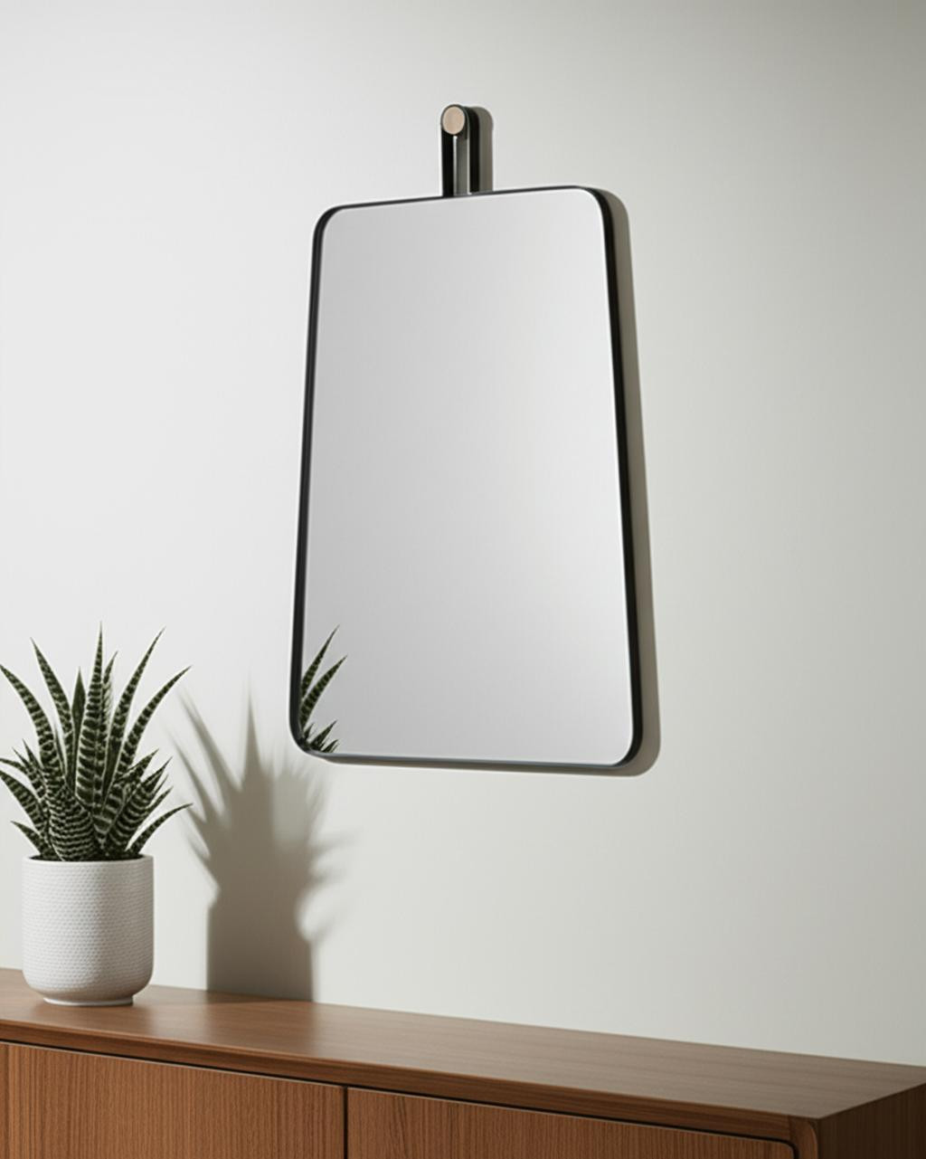 607276_5_uZuJS9Rh Homeroots - 36" Black Metal Framed Accent Mirror - Image 1