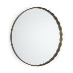 Homeroots - 30" Gold Metal Scalloped Framed Accent Mirror - Image 4