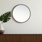Homeroots - 30" Gold Metal Scalloped Framed Accent Mirror