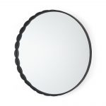 Homeroots - 30" Black Metal Scalloped Framed Accent Mirror - Image 2
