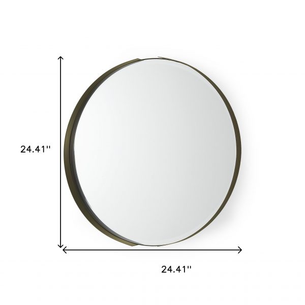 Homeroots - 24" Gold Metal Round Framed Accent Mirror - Image 5