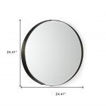Homeroots - 24" Black Metal Round Framed Accent Mirror - Image 5