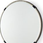 Homeroots - 24" Gold And Black Metal Round Framed Accent Mirror - Image 3