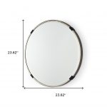 Homeroots - 24" Gold And Black Metal Round Framed Accent Mirror - Image 4