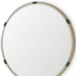 Homeroots - 29" Gold And Black Metal Round Framed Accent Mirror - Image 4