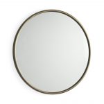 Homeroots - 36" Antiqued Gold Metal Round Framed Accent Mirror - Image 4