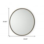Homeroots - 36" Antiqued Gold Metal Round Framed Accent Mirror - Image 5