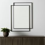 Homeroots - 43" Gray Metal Double Frame Accent Mirror