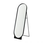 Homeroots - 67" Black Metal Oval Freestanding Tilting Geometric Framed Standing Mirror - Image 2