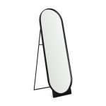 Homeroots - 67" Black Metal Oval Freestanding Tilting Geometric Framed Standing Mirror - Image 4