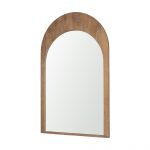 Homeroots - 48" Light Brown Solid Wood Arch Framed Accent Mirror - Image 2