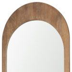 Homeroots - 48" Light Brown Solid Wood Arch Framed Accent Mirror - Image 4