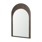 Homeroots - 36" Brown Solid Wood Arch Framed Accent Mirror - Image 2