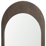 Homeroots - 36" Brown Solid Wood Arch Framed Accent Mirror - Image 3