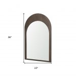 Homeroots - 36" Brown Solid Wood Arch Framed Accent Mirror - Image 5
