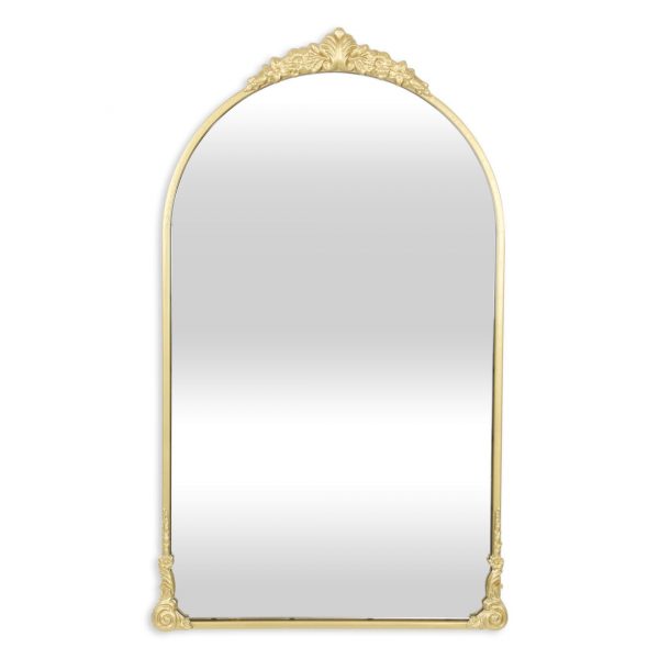 Homeroots - 34" Gold Metal Arch Accent Mirror - Image 1