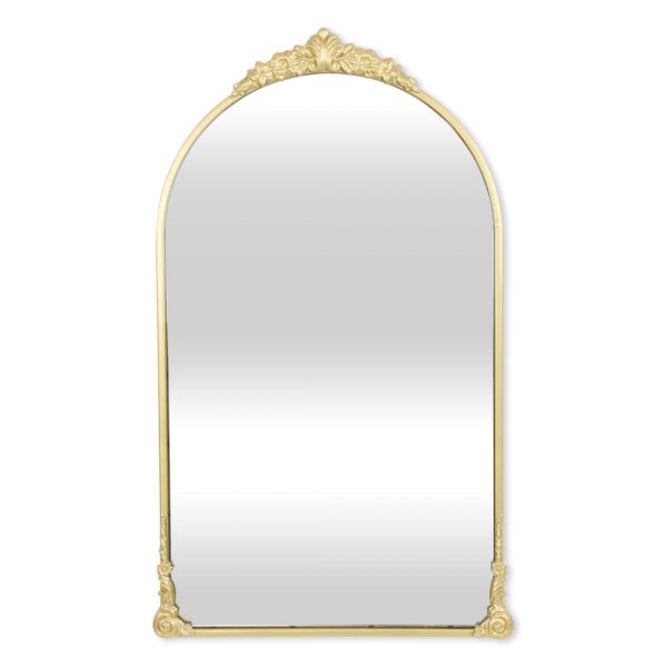 Homeroots - 34" Gold Metal Arch Accent Mirror - Image 6