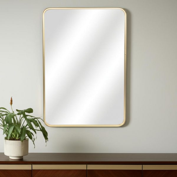Homeroots - 30" Gold Metal Accent Mirror - Image 2