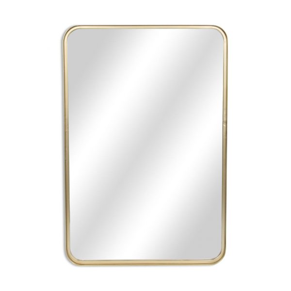 Homeroots - 30" Gold Metal Accent Mirror - Image 1