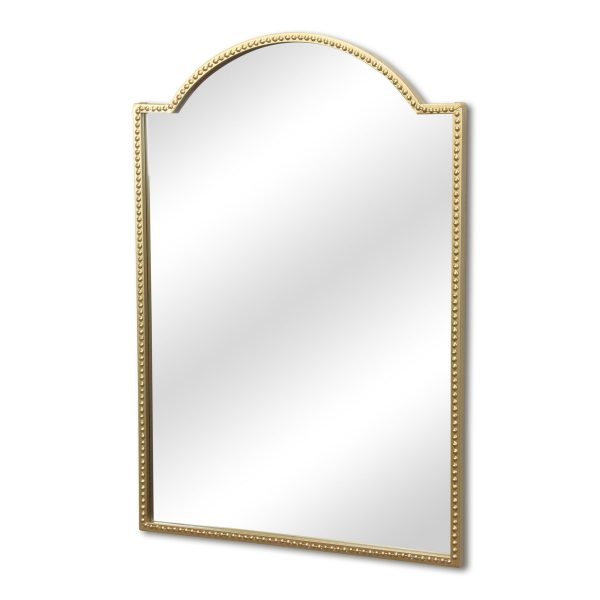 Homeroots - 32" Gold Metal Beaded Arch Accent Mirror - Image 4