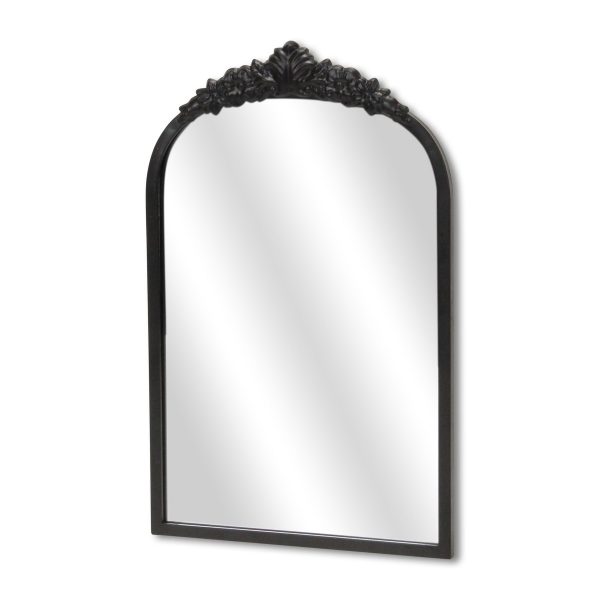 Homeroots - 16" Black Metal Arch Accent Mirror - Image 3