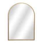 Homeroots - 34" Gold Metal Beaded Arch Accent Mirror - Image 2