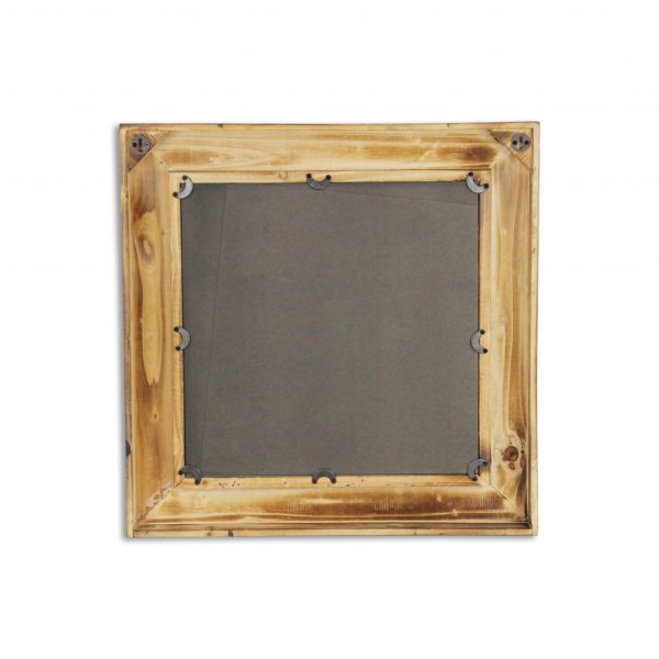 Homeroots - 22" Brown Wood With Gold Bows Square Accent Mirror - Image 3