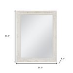 Homeroots - 40" White Wood Ornate Framed Accent Mirror - Image 9
