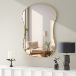 Homeroots - 39" Gold Abstract Wavy Geometric Framed Accent Mirror - Image 7