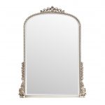 Homeroots - 34" Silver Baroque Arch Ornate Framed Accent Mirror