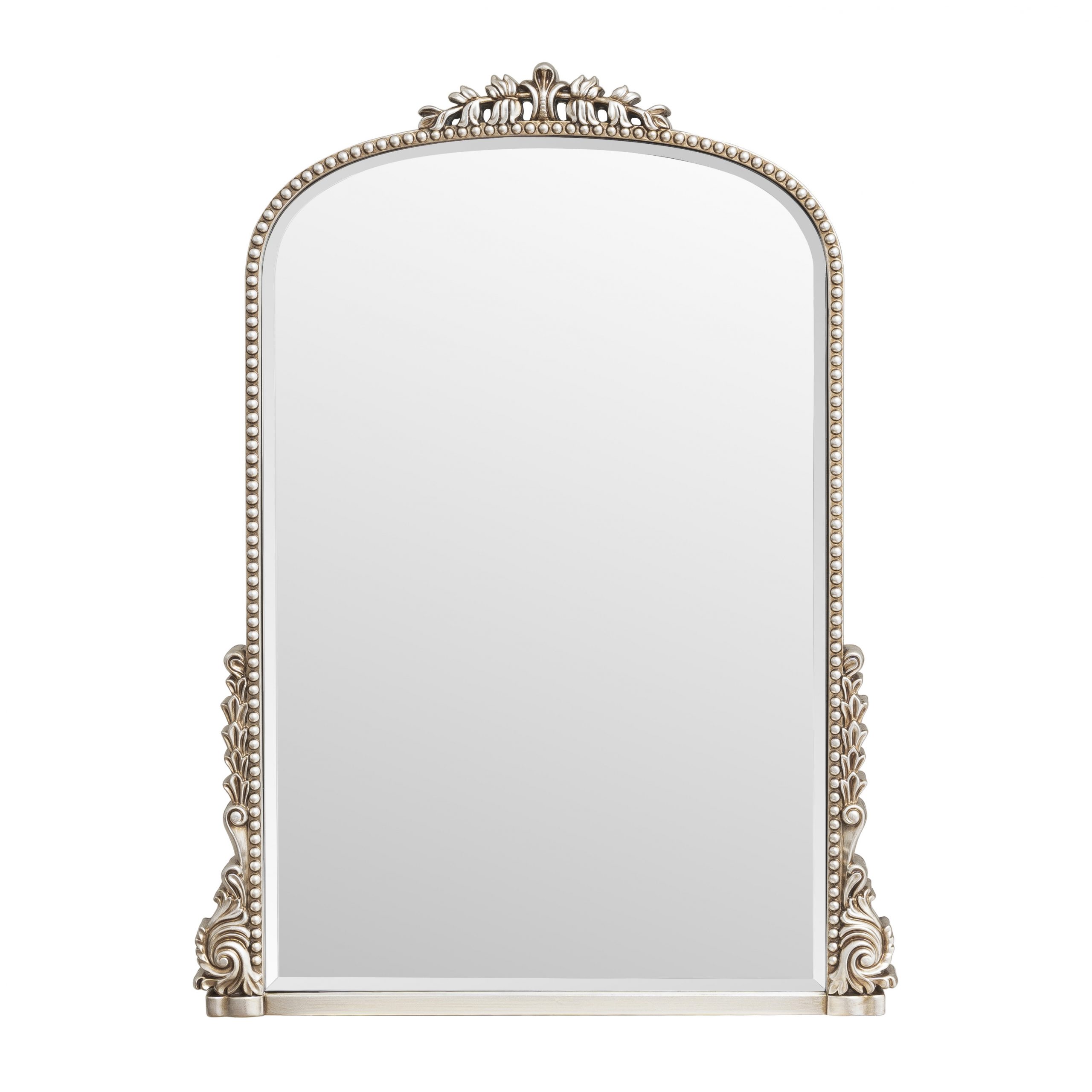 635506_1_98V1JVc7 Homeroots - 34" Silver Baroque Arch Ornate Framed Accent Mirror - Image 1