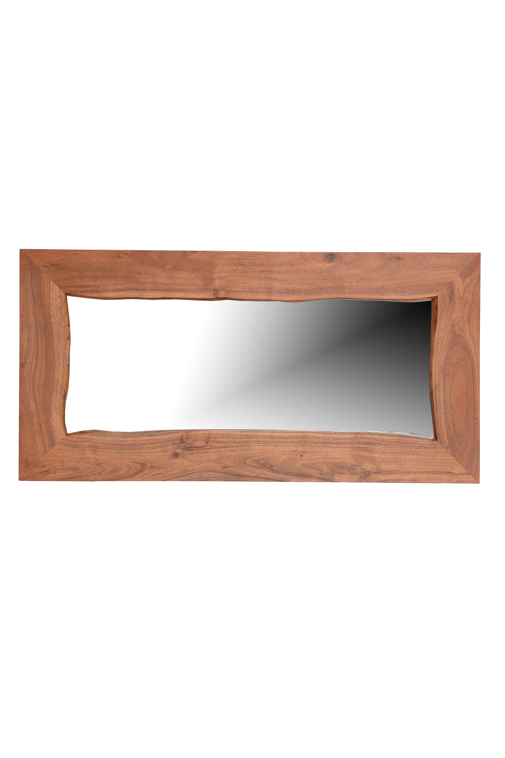 635806_1_qe9o9mWY Homeroots - 24" Brown Solid Wood Freestanding and Wall Mount Accent Mirror - Image 1