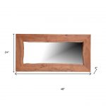 Homeroots - 24" Brown Solid Wood Freestanding and Wall Mount Accent Mirror - Image 8