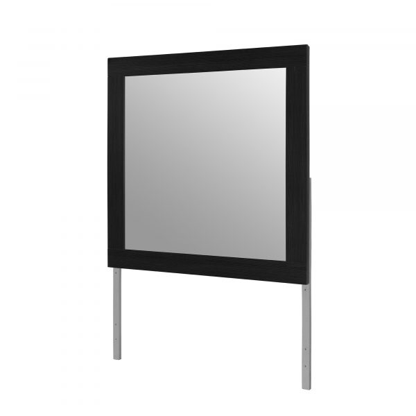 Homeroots - 35" Black Wood Square Mounted Framed Dresser Mirror - Image 4