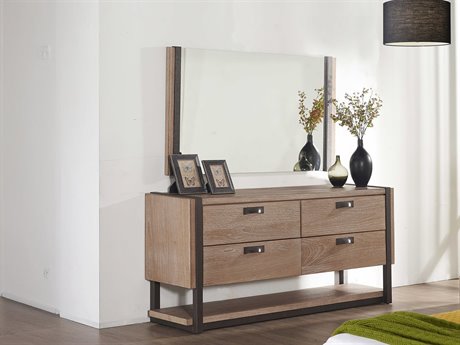 WMLMR14672 Whiteline Modern - Richmond Brown Rectangular Wall Mirror - Image 2