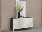 Whiteline Modern - Pino Pino Light Grey Rectangular Wall Mirror - Image 4